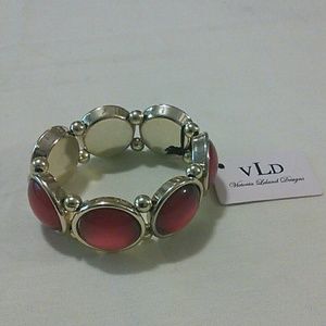 Victoria Leland Designs Stretch Bracelet Red